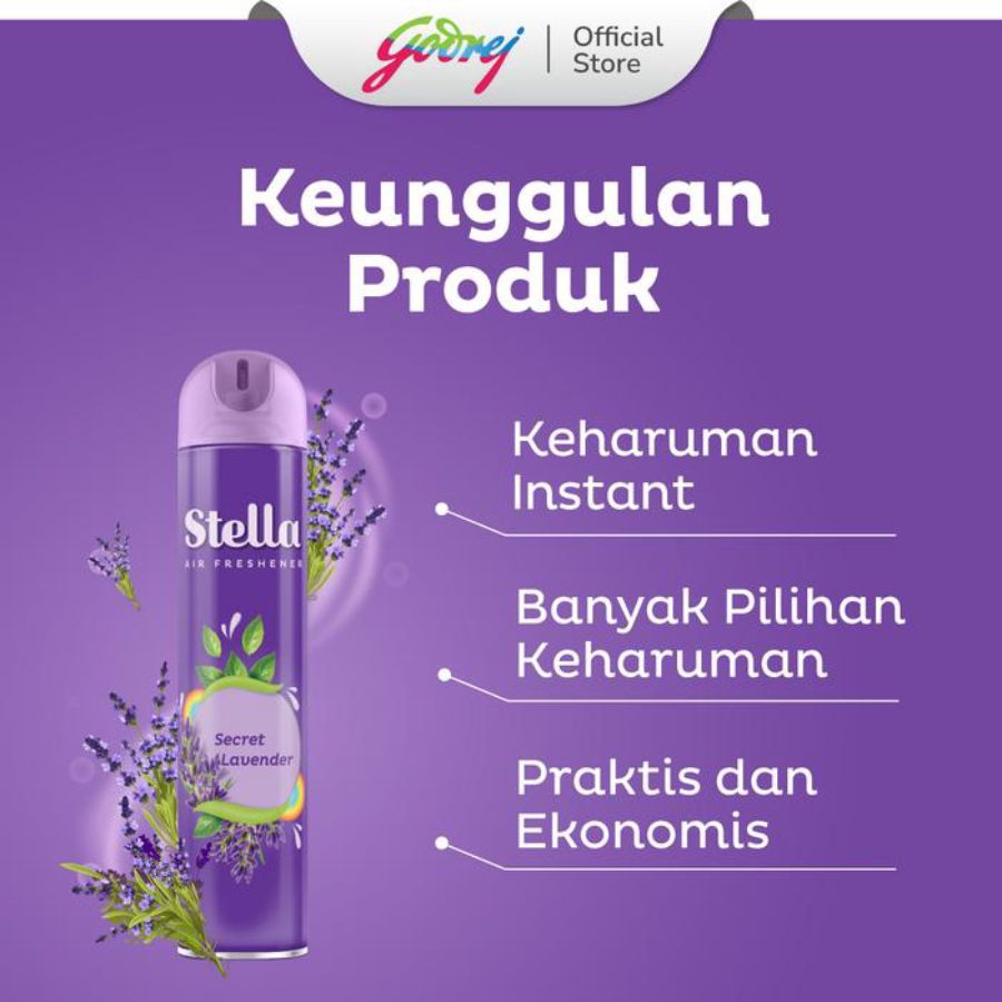 Stella Aerosol Secret Lavender Pengharum Ruangan 350ml