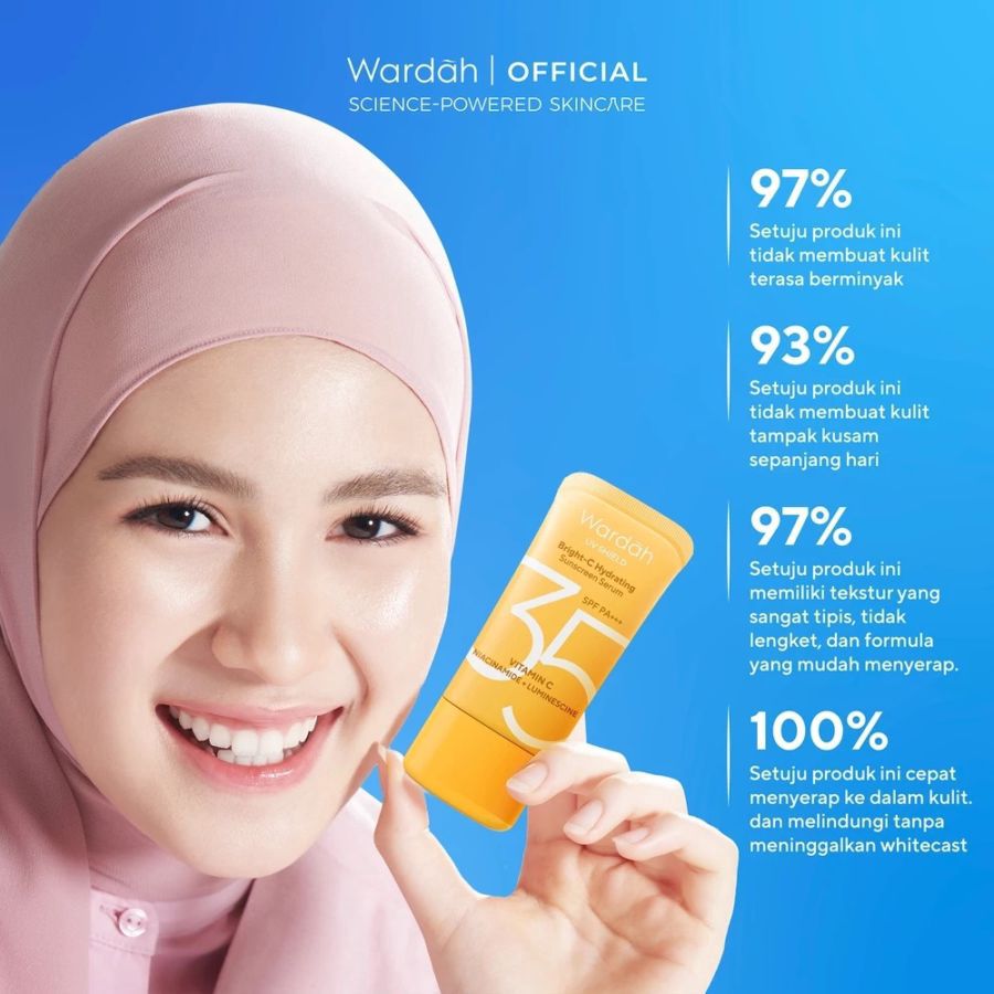 Wardah UV Shield Brigt C Hydrating Sunscreen Serum SPF 35 PA+++ 40ml