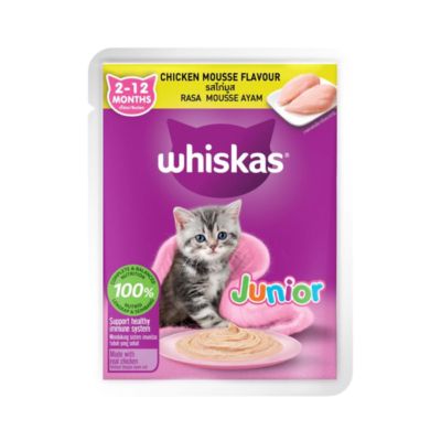 Whiskas Junior Chicken Mousse Makanan Kucing Basah Pouch