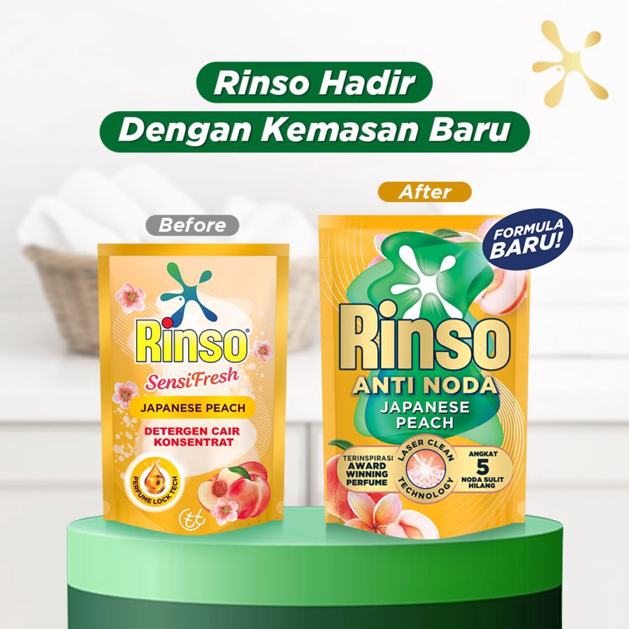 Rinso Anti Noda Japanese Peach Deterjen Cair 510gram