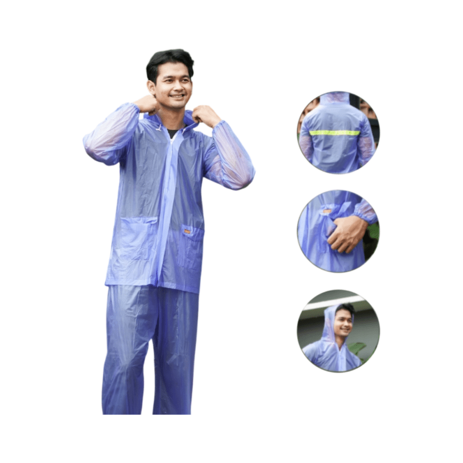 Jas Hujan Elmondo Biru All Size 1pcs