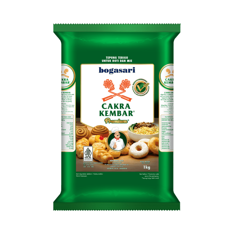 Bogasari Cakra Kembar Tepung Terigu Protein Tinggi Untuk Roti dan Mie 1kg