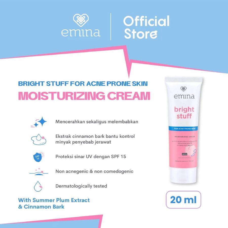 Emina Bright Stuff For Acne Prone Skin Moisturizing Cream 20ml