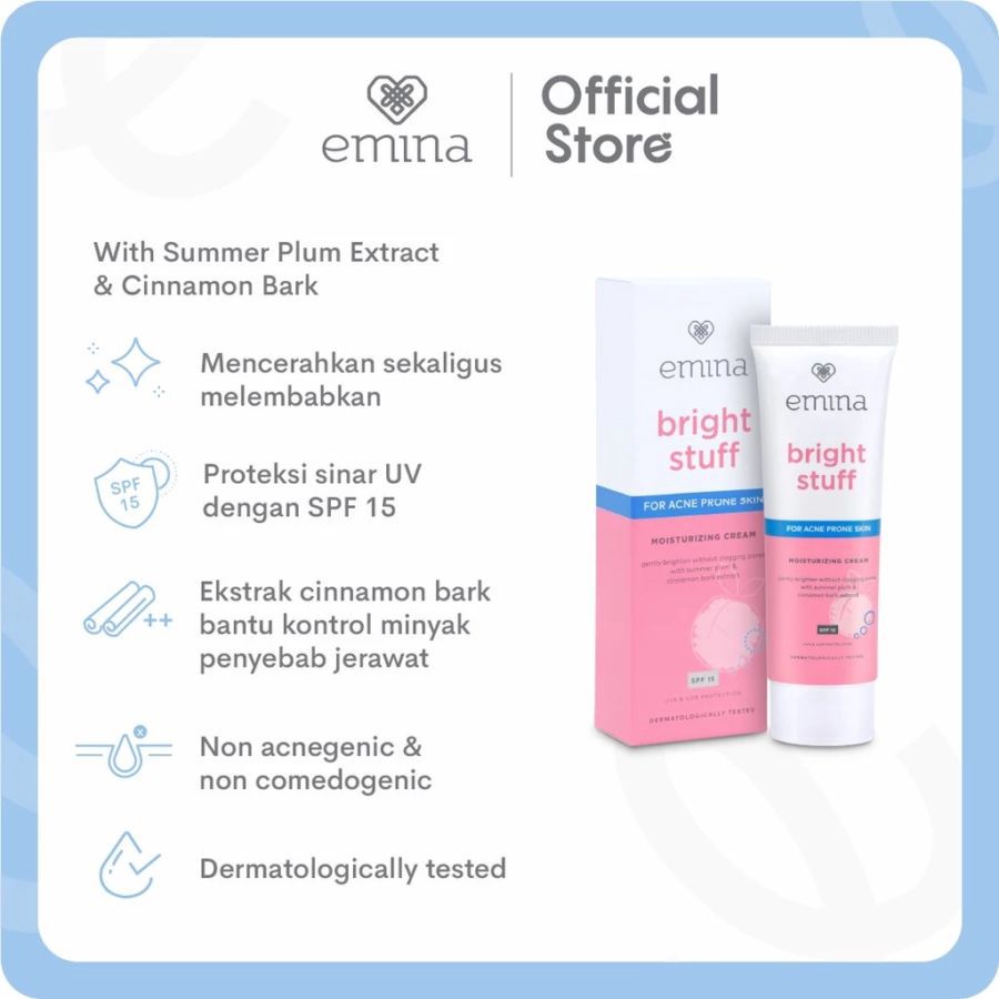 Emina Bright Stuff For Acne Prone Skin Moisturizing Cream 20ml