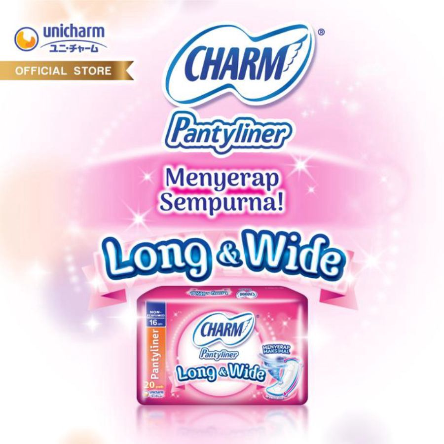 Charm Long & Wide Absorbent Fit Non Perfume 155mm Pantyliner 20pads