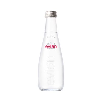 Evian Natural Mineral Water Glass