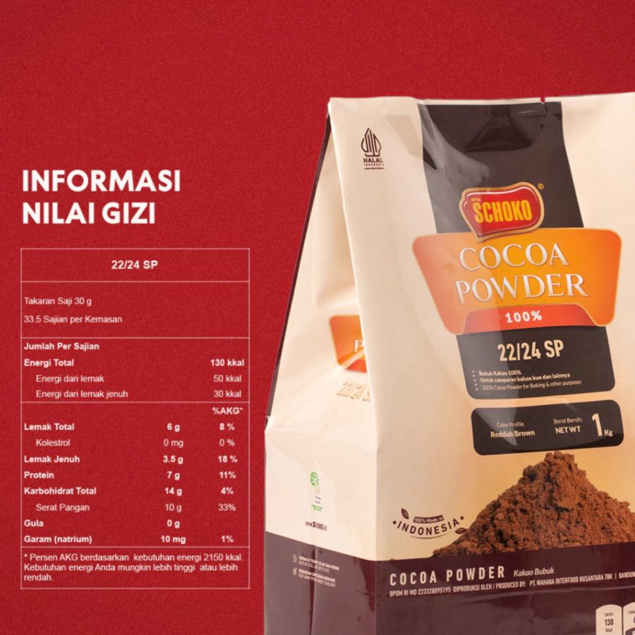Schoko SP Cocoa Powder 100% High Fat 22/24 1kg