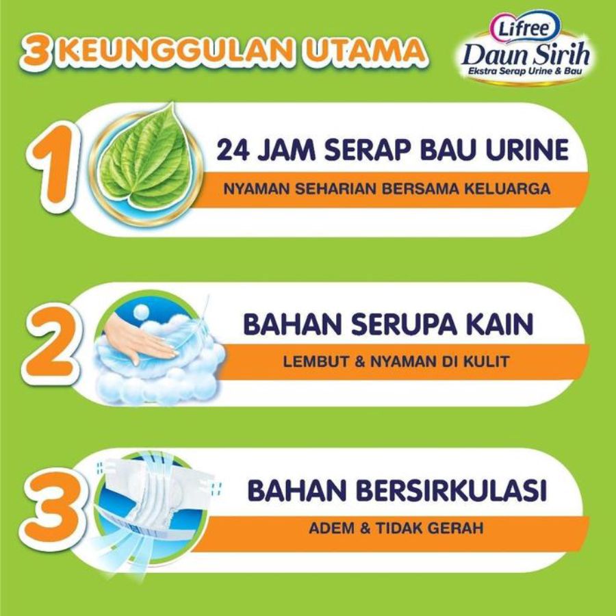 Lifree Daun Sirih Popok Perekat Dewasa XL12 1pack