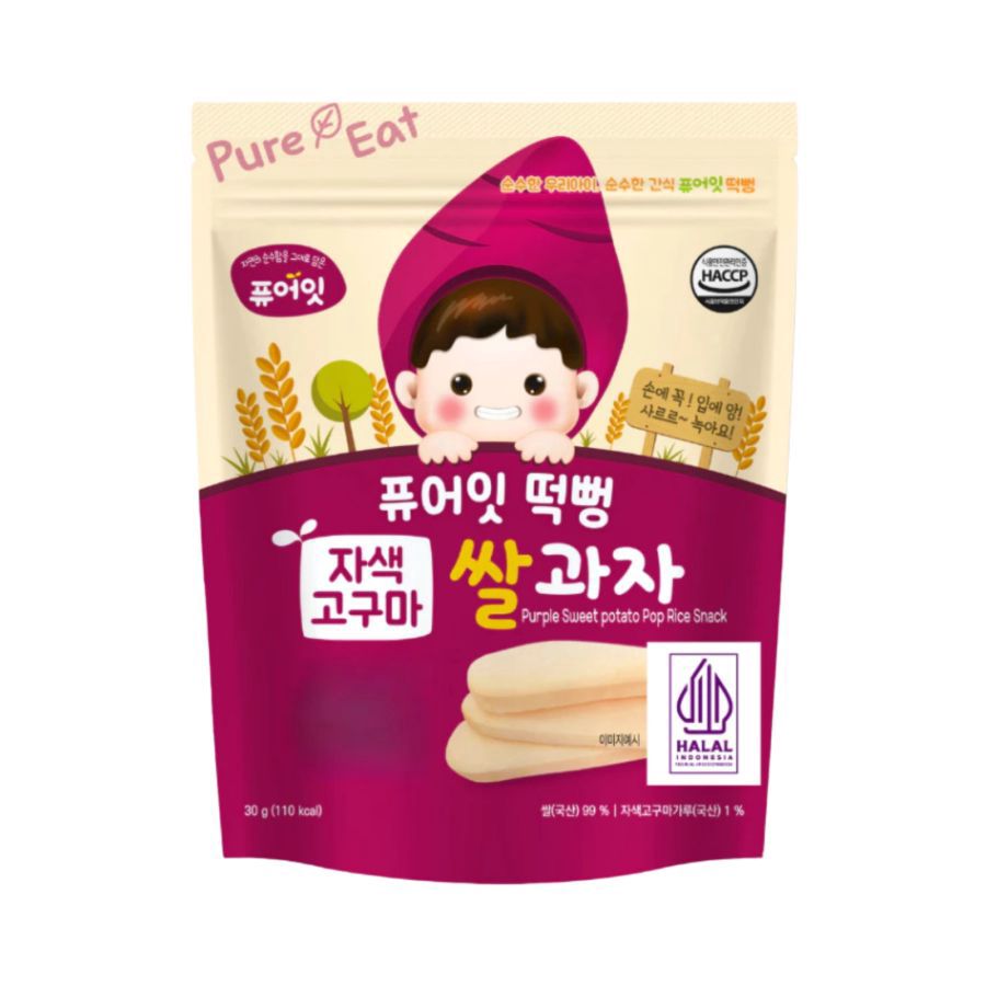 Pure Eat Pop Rice Purple Sweet Potato Snack Bayi 6+ Bulan