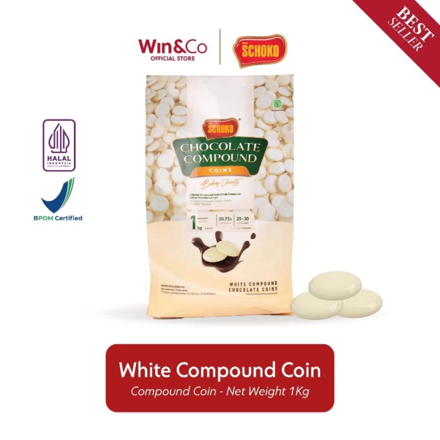 Schoko White Compound Chocolate Coin 1kg
