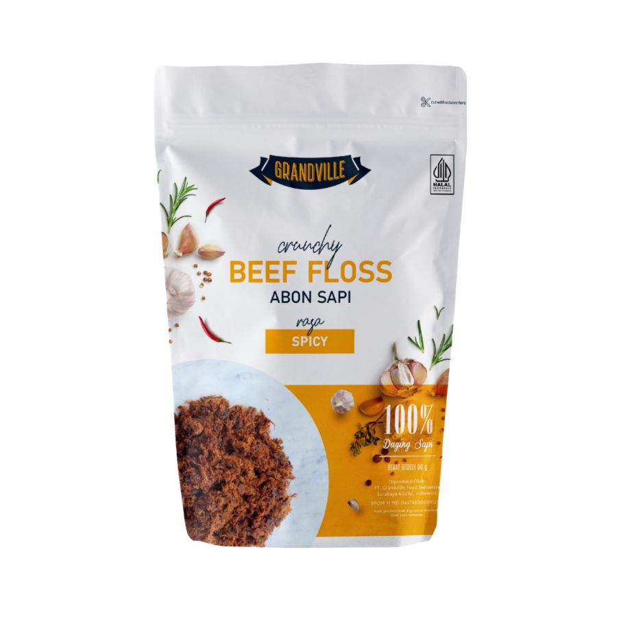 Grandville Crunchy Beef Floss Abon Sapi Spicy 100gram