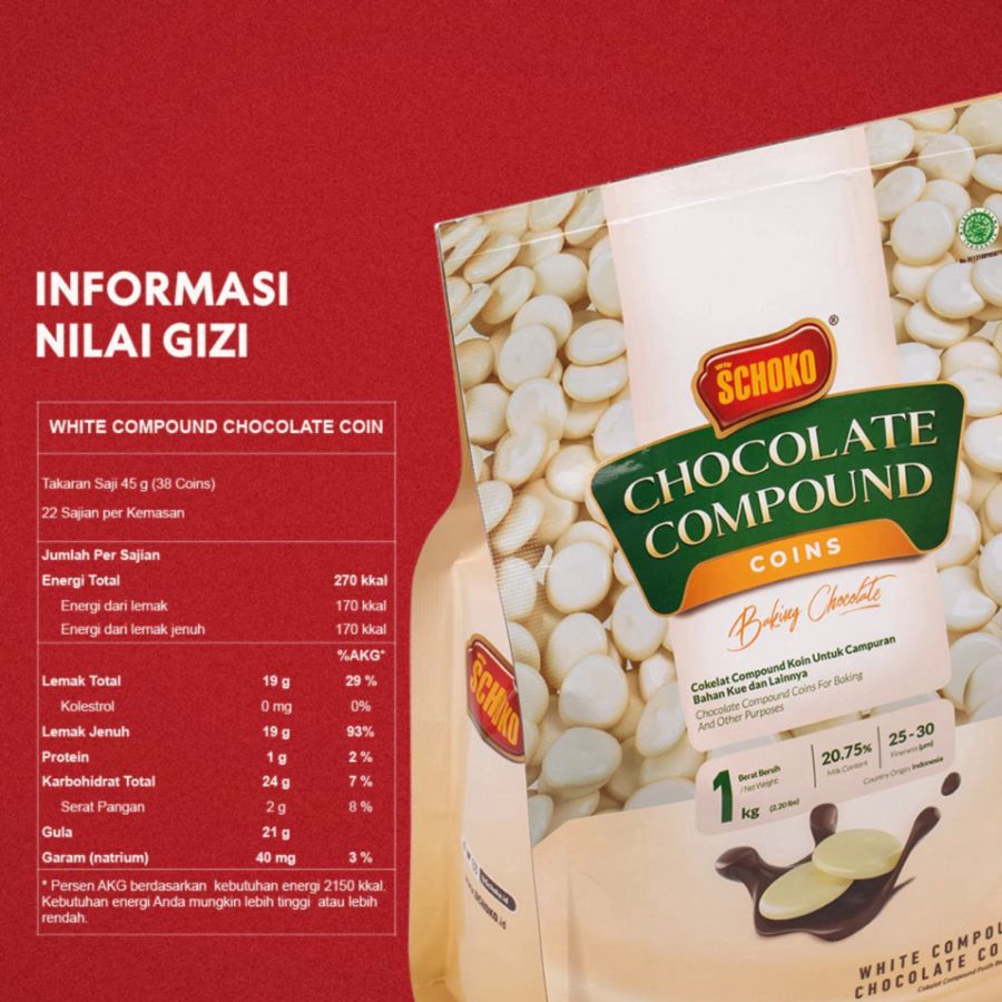 Schoko White Compound Chocolate Coin 1kg