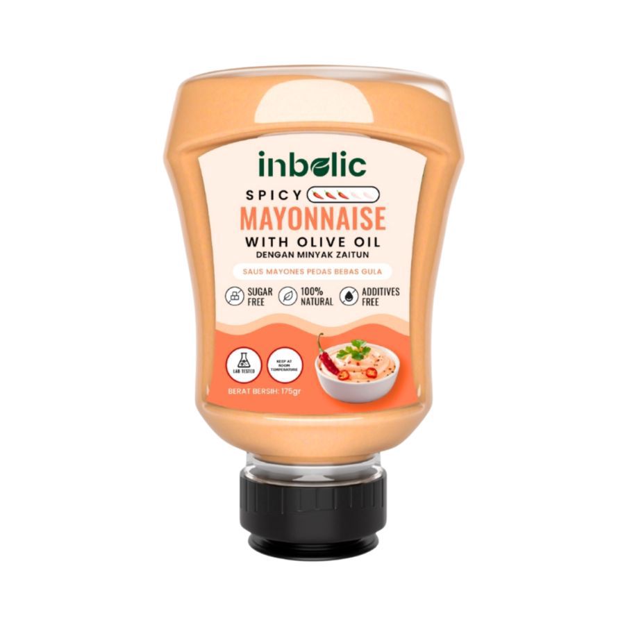 Inbolic Sugar-Free Spicy Mayonnaise with Olive Oil 175gram