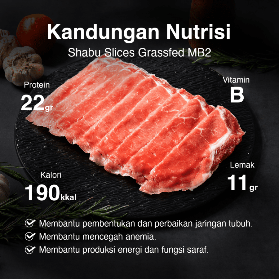 Shabu Slices Grassfed MB2 Astro Farm Signature 250gram 250gram