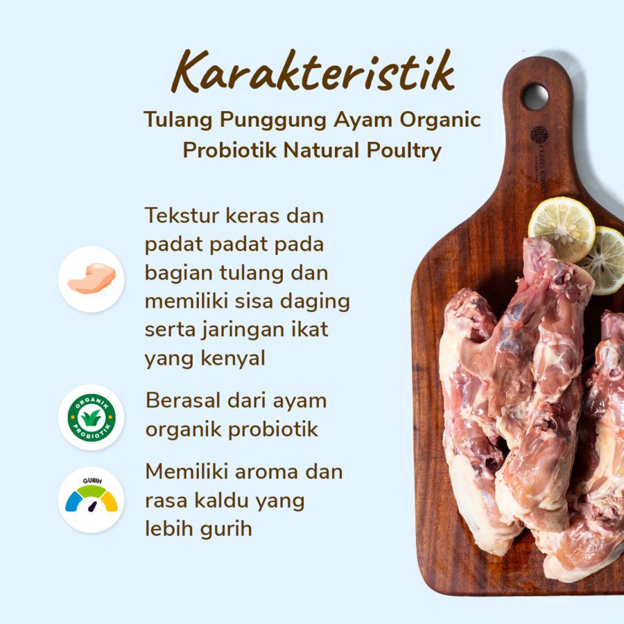 Tulang Punggung Ayam Organic Probiotik Natural Poultry 1000gram