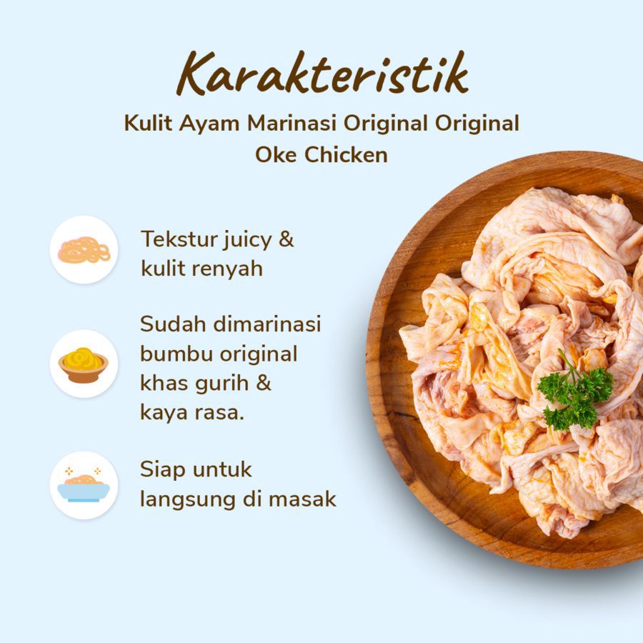 Kulit Ayam Marinasi Original Oke Chicken 500gram