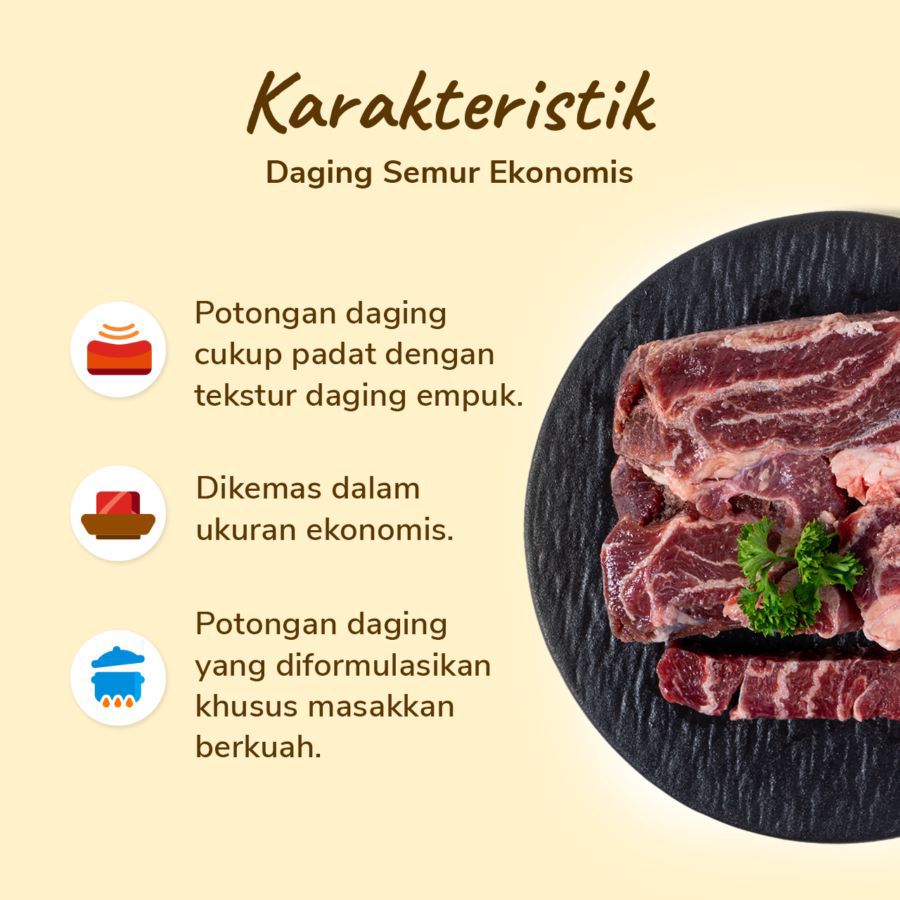 Daging Semur Ekonomis Fatty Cuts 500gram