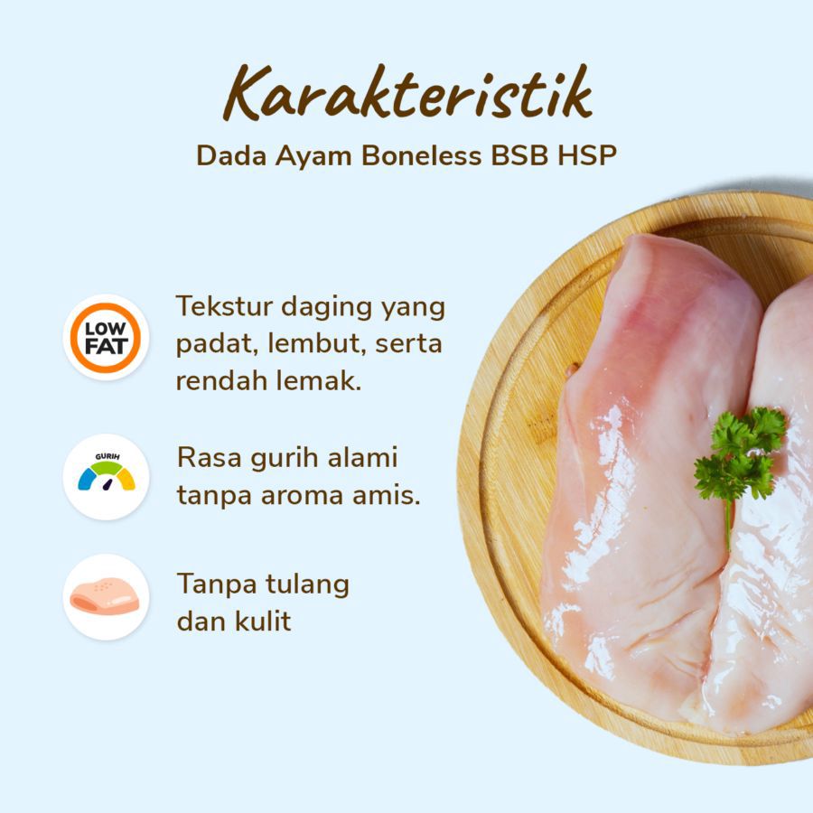 Dada Ayam Boneless HSP 450-550gram 450-500gram