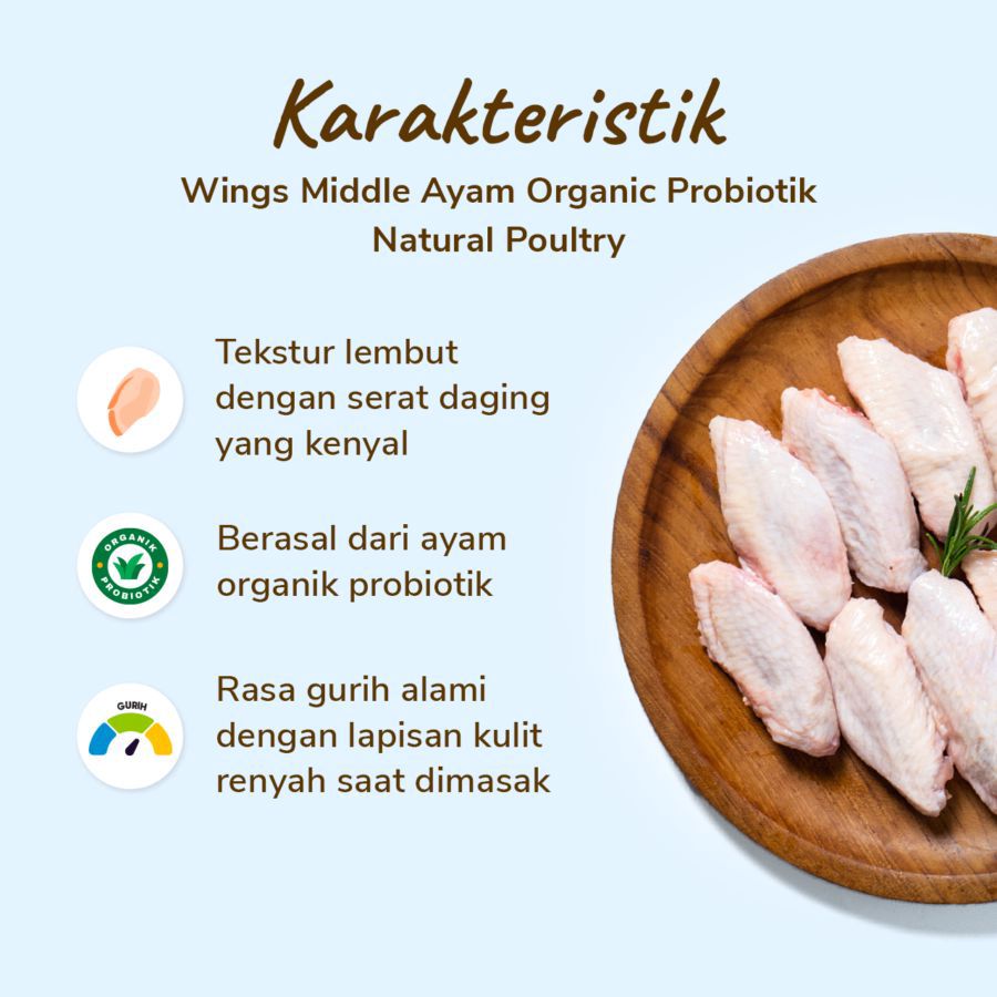 Wings Middle Ayam Organic Probiotik Natural Poultry 200gram