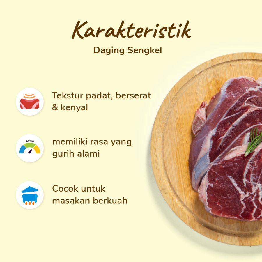 Daging Sengkel Ekonomis Fatty Cuts 250gram