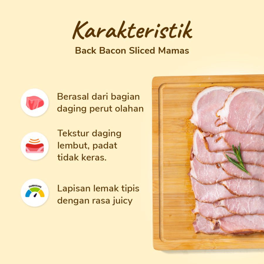 Back Bacon Sliced Mamas 250gram
