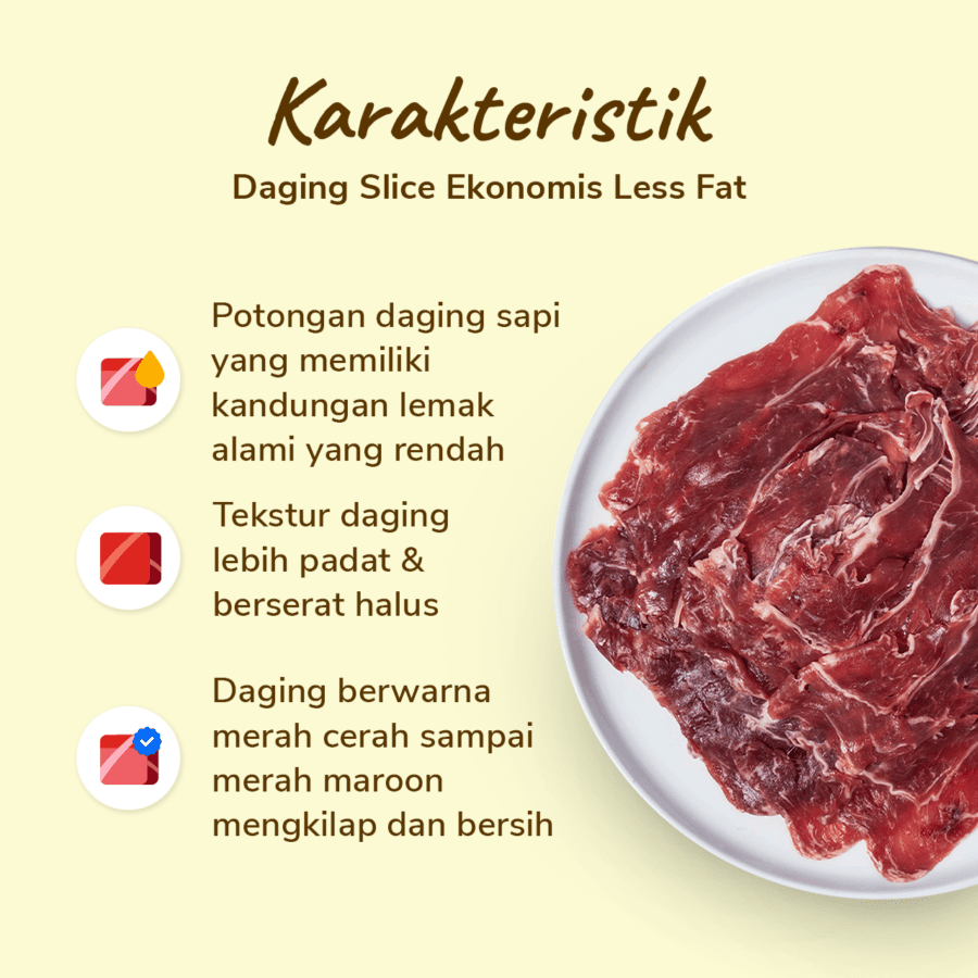 Daging Slice Ekonomis Beef Less Fatty Cuts 500gram