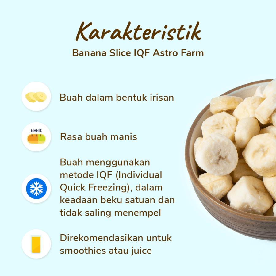Banana Slices Frozen IQF 500gram