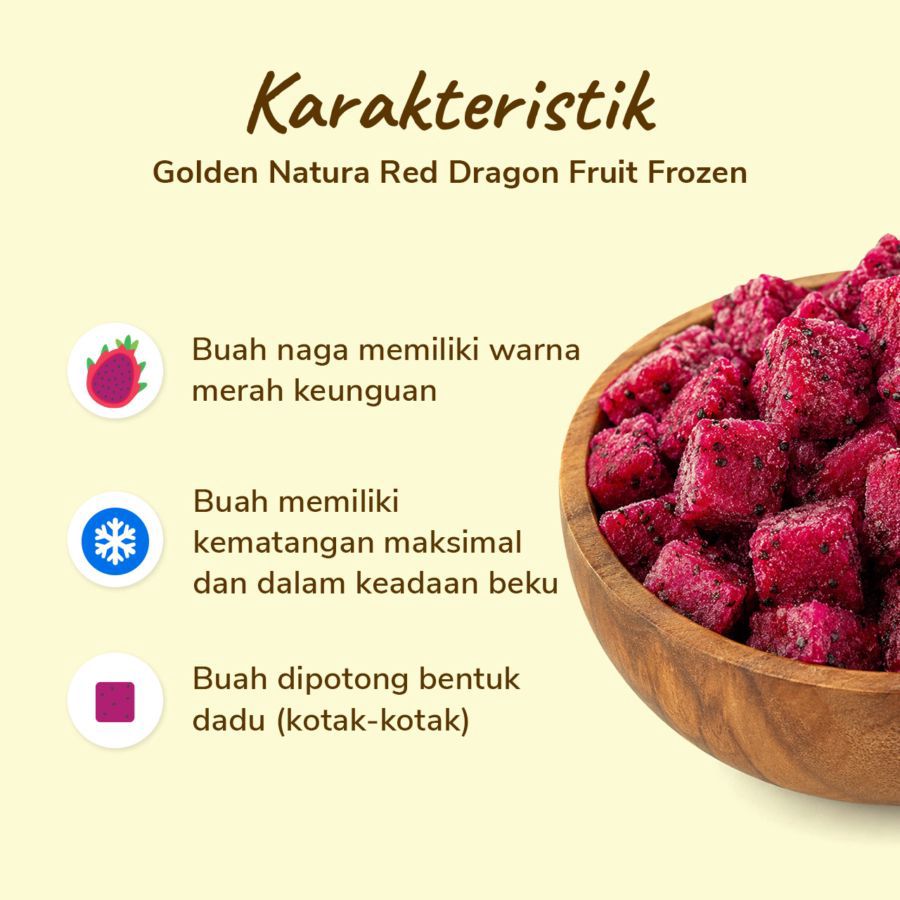 Golden Natura Red Dragon Fruit Frozen 450gram