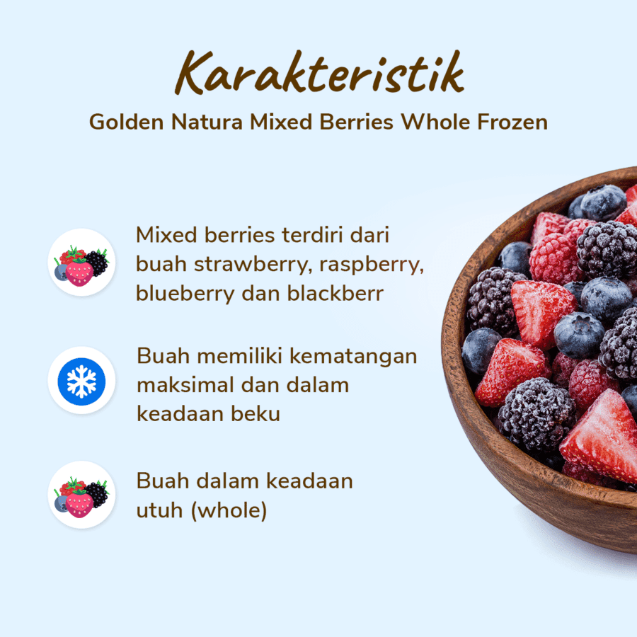 Golden Natura Mixed Berries Whole Frozen 450gram