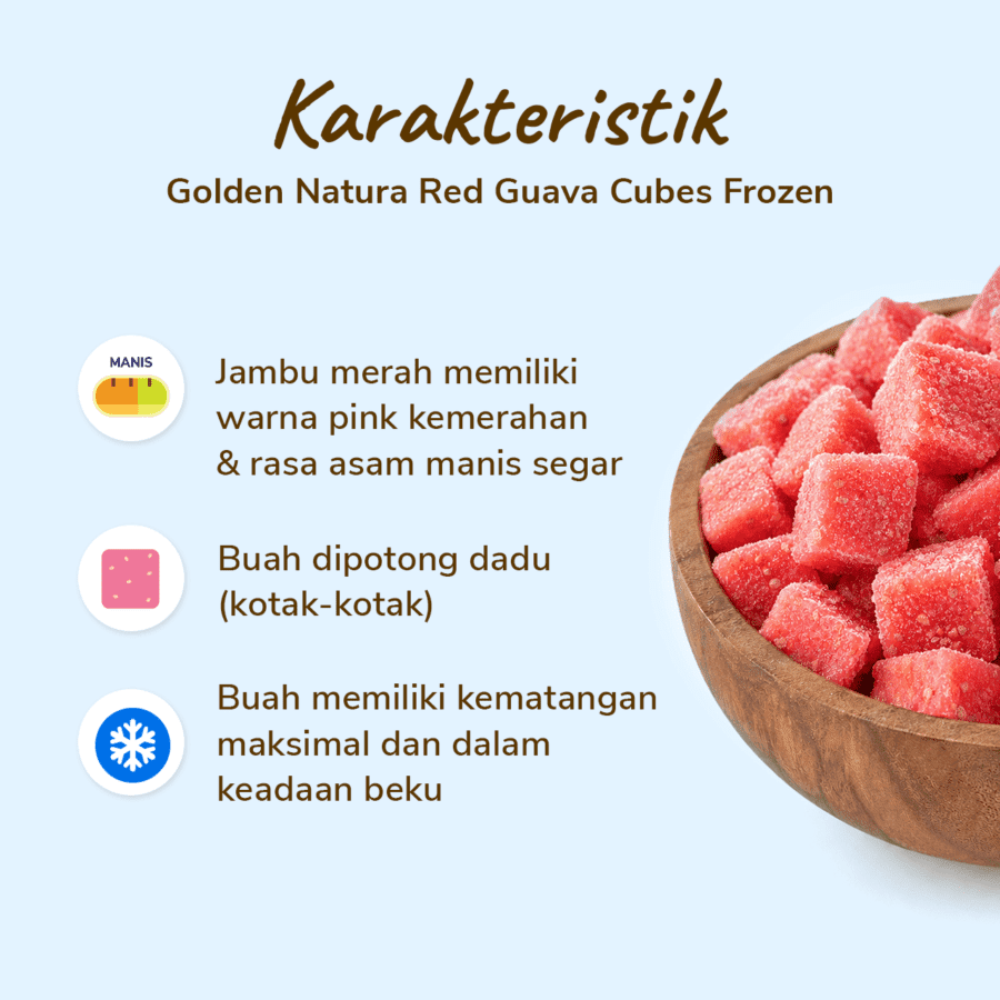 Golden Natura Red Guava Cubes Frozen 450gram