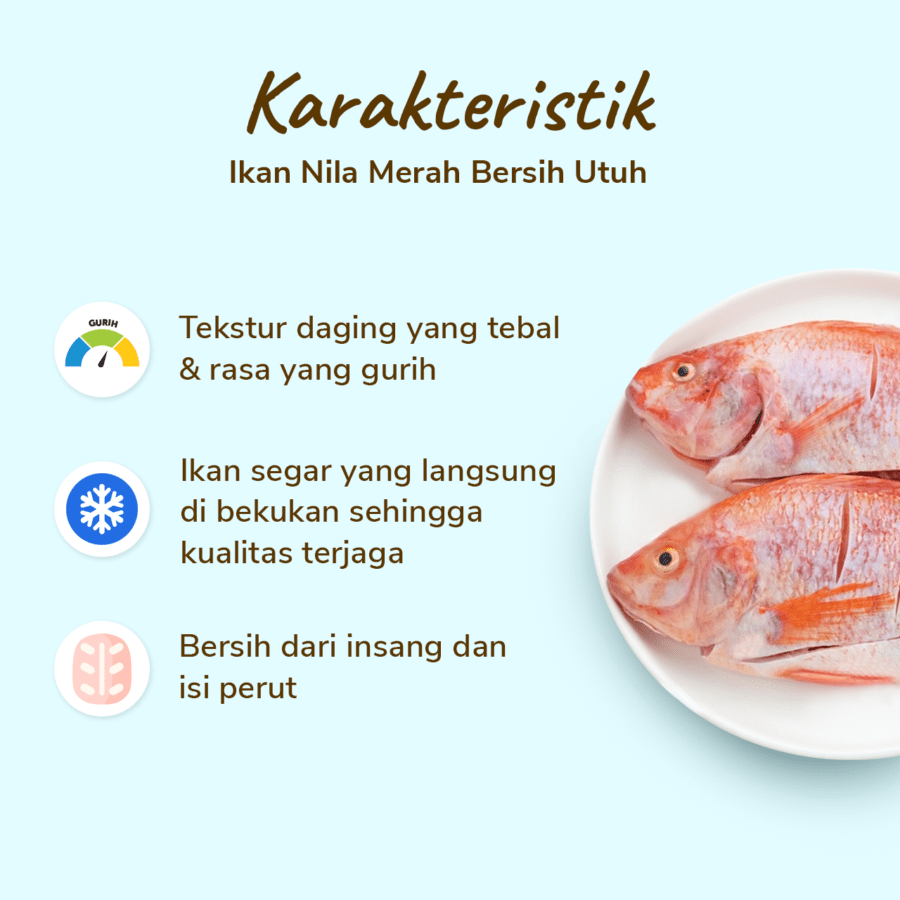 Ikan Nila Merah Bersih Utuh Astro Farm 480gram