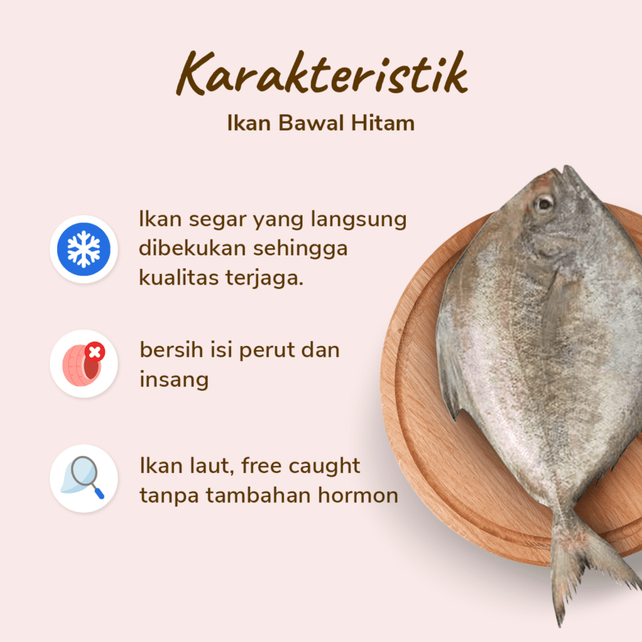 Ikan Bawal Hitam Bersih Astro Farm 500gram