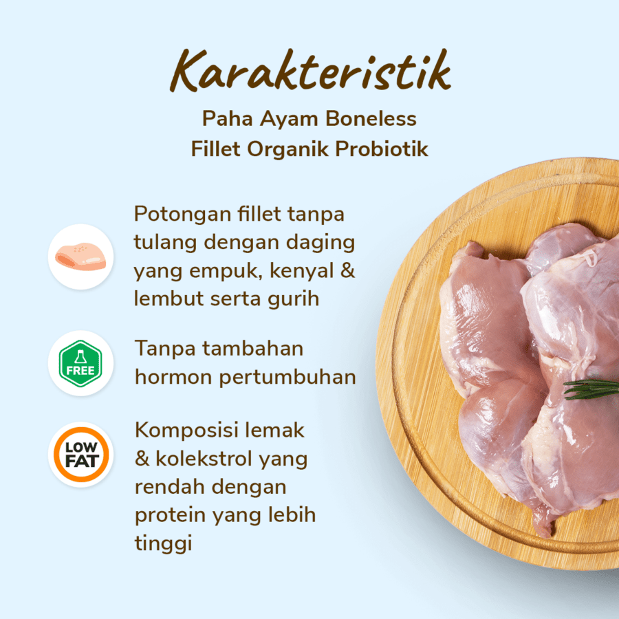 Paha Ayam Boneless Fillet Organik Probiotik Astro Farm 250gram