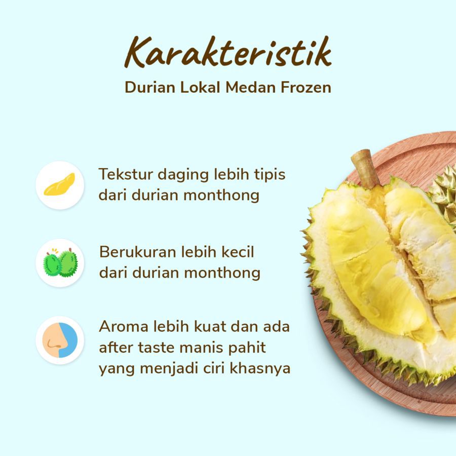 Durian Lokal Medan Frozen Astro Farm 450-500gram