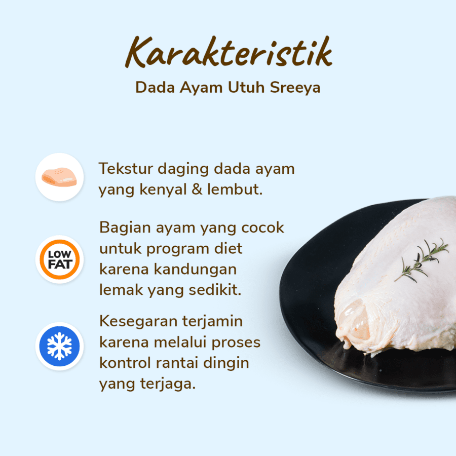 Dada Ayam Utuh Sreeya 450-550gram