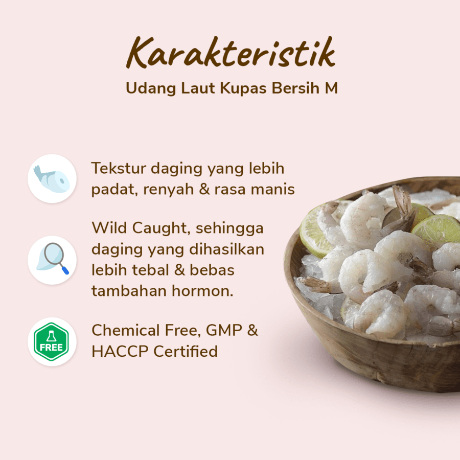 Udang Laut Kupas Bersih M Java Sea 200gram