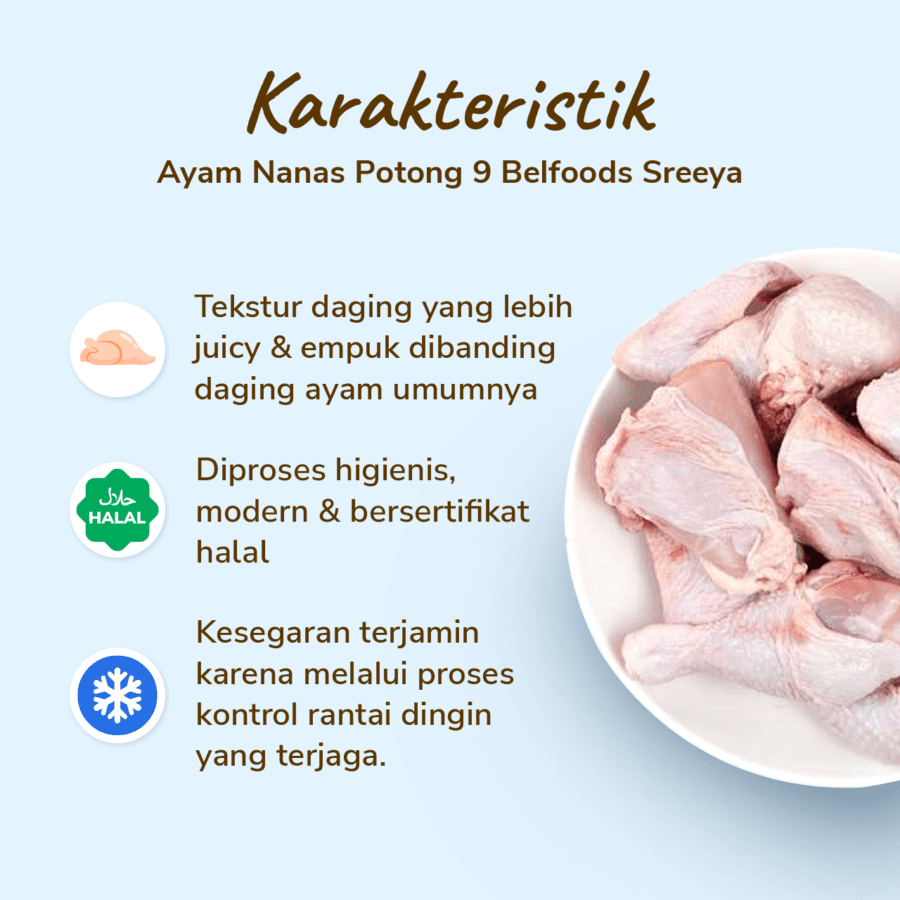 Ayam Nanas Potong 9 Sreeya 950gram