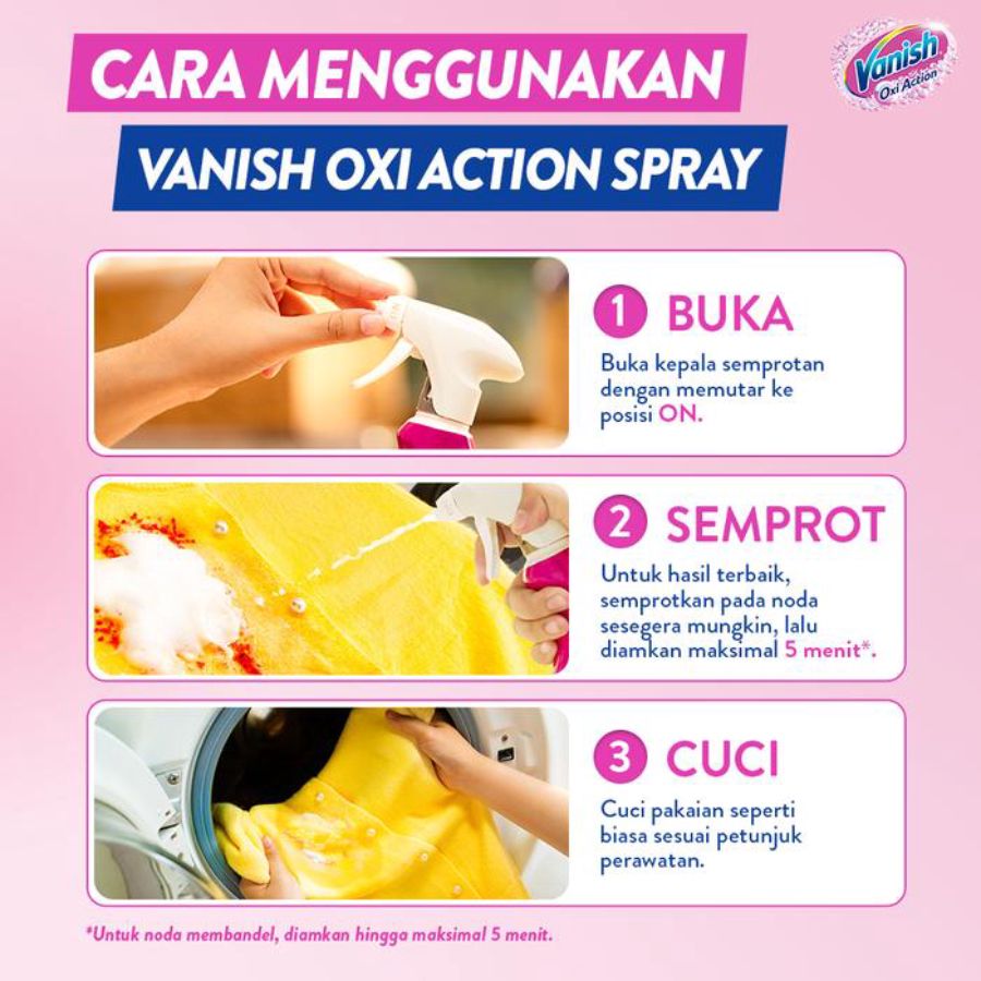 Vanish Pre-Treat Stain Remover Penghilang Noda Pakaian Spray 500ml