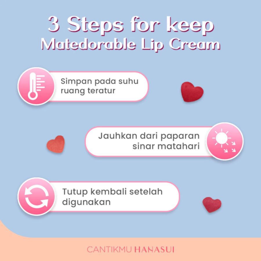 Hanasui Mattedorable Lip Cream 01 Kiss 1pcs