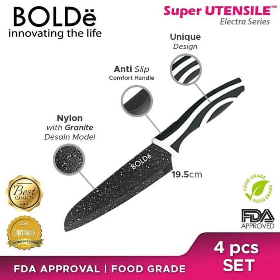 BOLDe Knives + Scissor Set Super Utensil Electra Black 1pcs