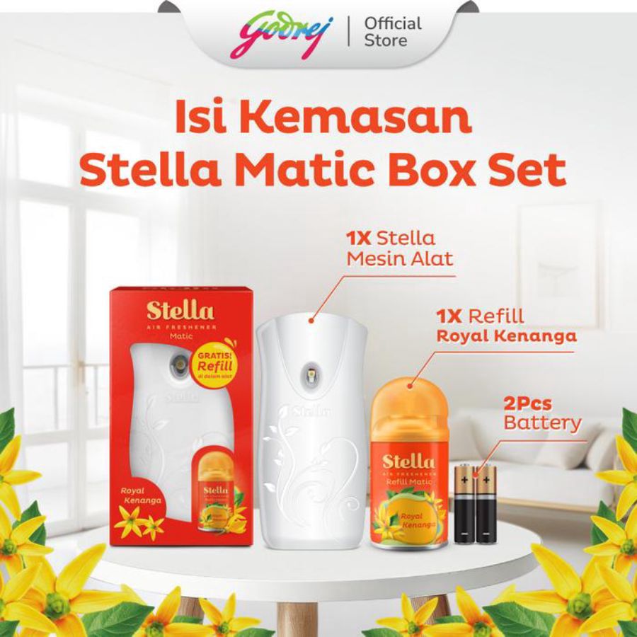 Stella Air Freshener Matic Royal Kenanga (Cananga Lullaby) Pengharum Ruangan 1pack