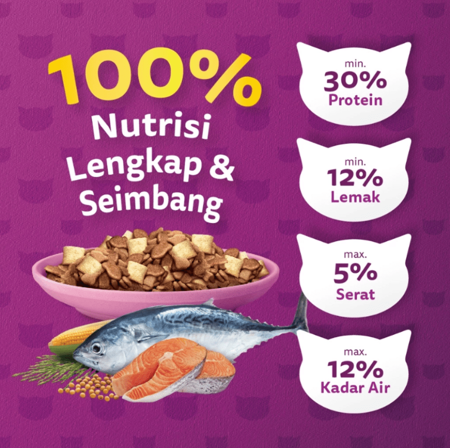 Whiskas Junior Tuna & Salmon Mother and Kitten Makanan Kucing Kering 1100gram