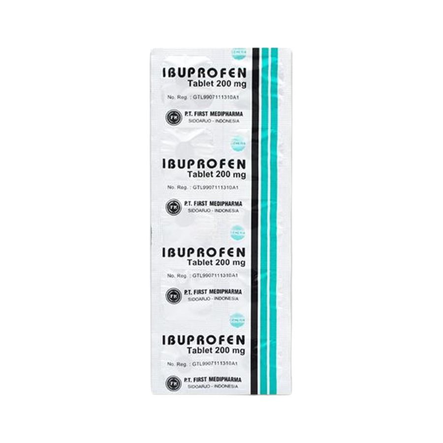 Ibuprofen 200 mg Obat Pereda Nyeri dan Demam Strip 10tablet