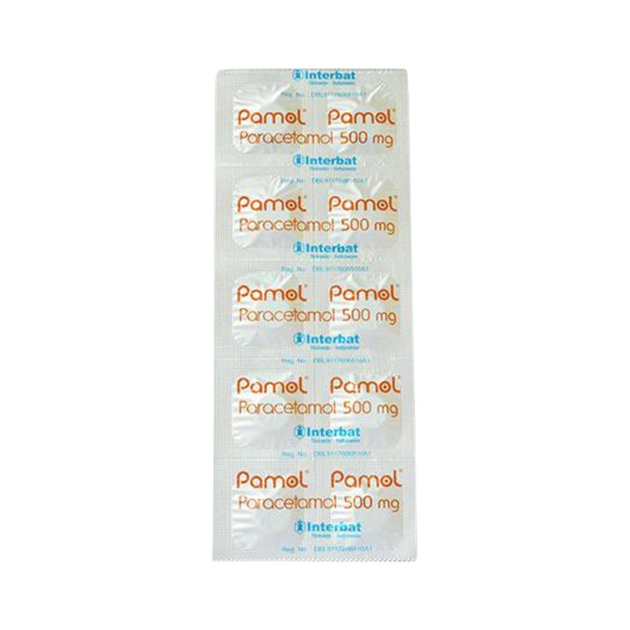 Pamol Paracetamol 500 mg Obat Demam dan Sakit Kepala 10tablet
