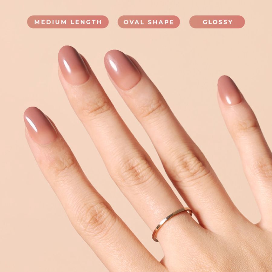 Eze Nails Malahayati In Nude Brown (Kuku Palsu Tempel) 1pack