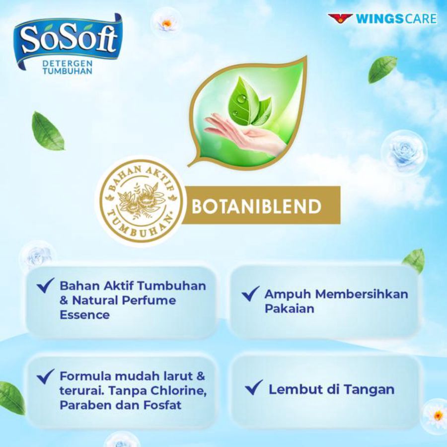 So Soft Rose & Waterlily Deterjen Cair Pouch 1500ml