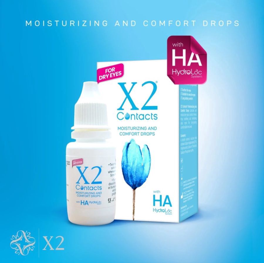 X2 Contacts Moisturizing and Comfort Drops For Dry Eyes 15ml
