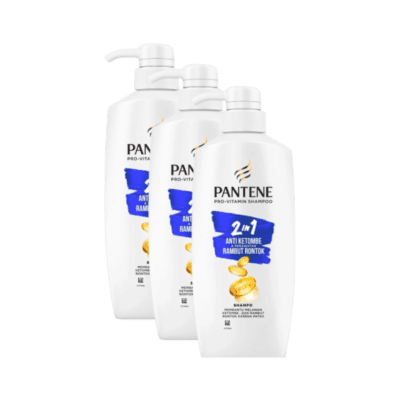 Pantene Pro-V 2in1 Anti Ketombe & Perawatan Rambut Rontok Shampoo 3 bottles x 400 ml