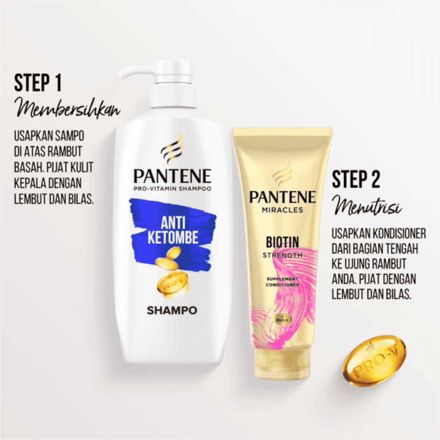 Pantene Pro-V 2in1 Anti Ketombe & Perawatan Rambut Rontok Shampoo 3 bottles x 400 ml