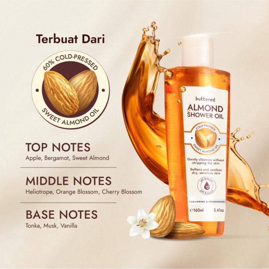 Buttered Cleansing & Nourishing Almond Shower Oil 160ml